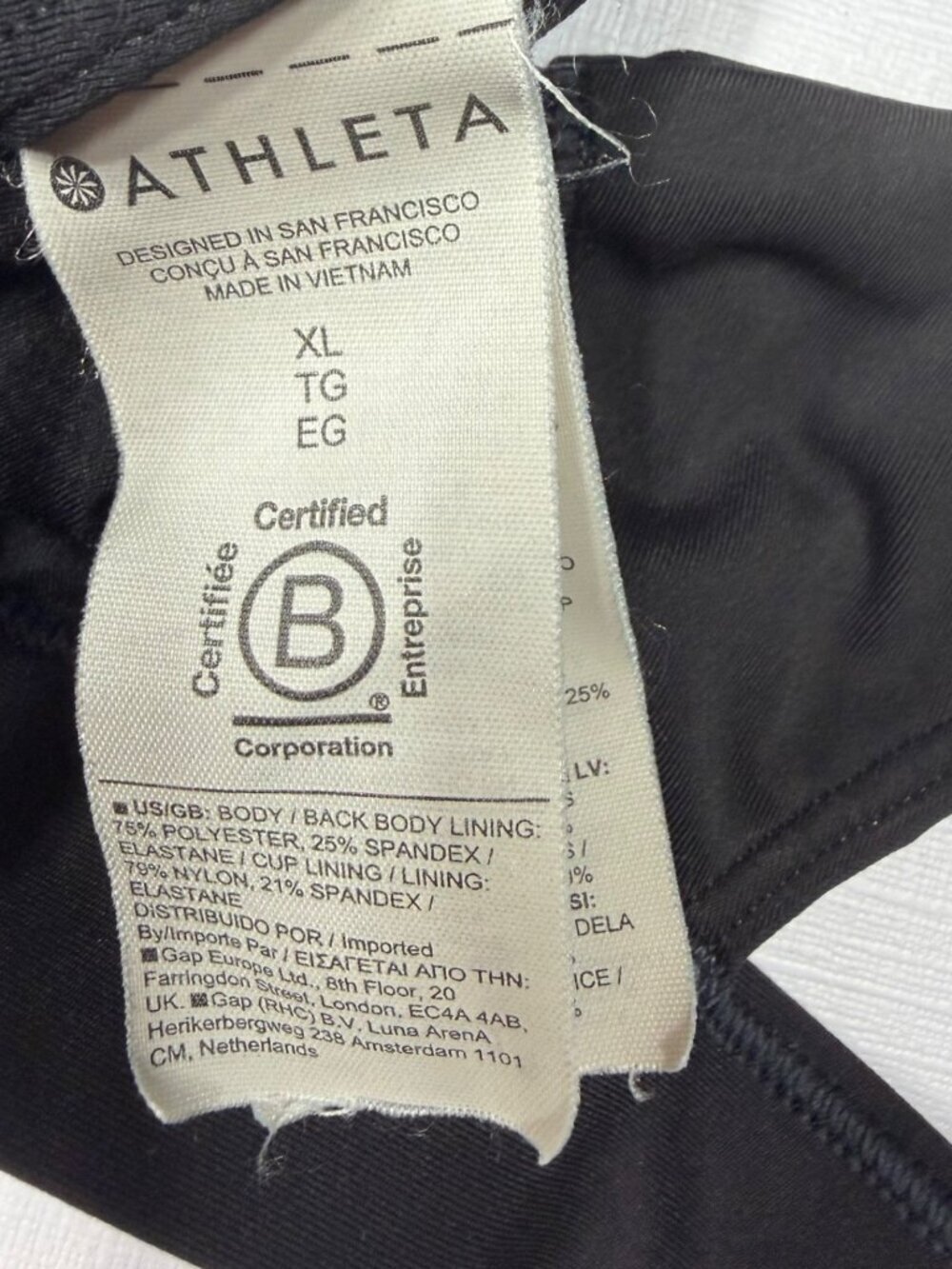 Athleta Ultimate Sports Bra Cup Size C Size XLarge Athletic Black - Picture 7 of 8